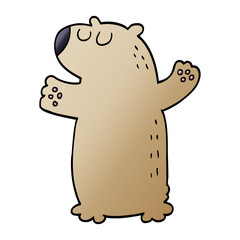cartoon doodle bear standing
