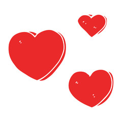 flat color style cartoon love hearts