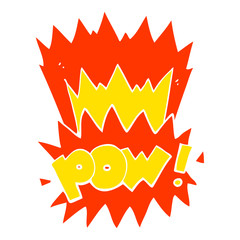 flat color illustration of a cartoon pow symbol