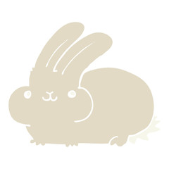 flat color style cartoon rabbit