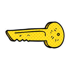 cartoon doodle gold key