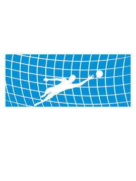 white goalkeeper diving for soccer ball clip art preview