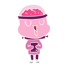 happy flat color style cartoon robot