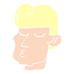 flat color style cartoon handsome man