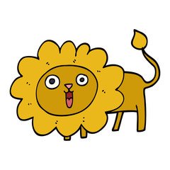 cartoon doodle happy lion