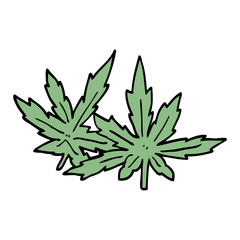 cartoon doodle marijuana leaves