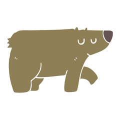 flat color style cartoon bear