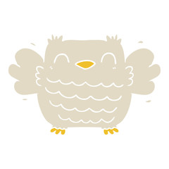 flat color style cartoon owl