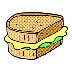 cartoon doodle toasted sandwich