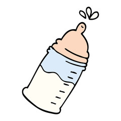 cartoon doodle baby bottle
