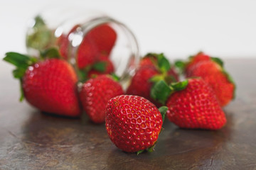 fresh strawberries in a bowl