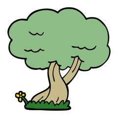 cartoon doodle tree
