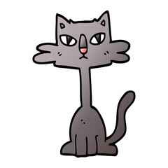 cartoon doodle funny cat