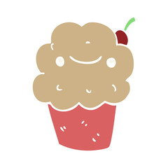 flat color style cartoon cupcake