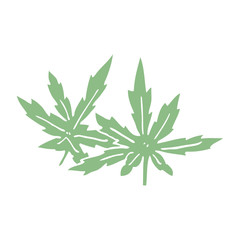cartoon doodle marijuana leaves