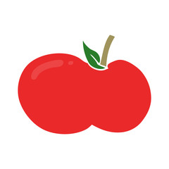 flat color style cartoon apple