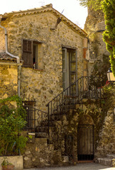 Fototapeta na wymiar View in the medieval village of Roquebrune Cap Martin