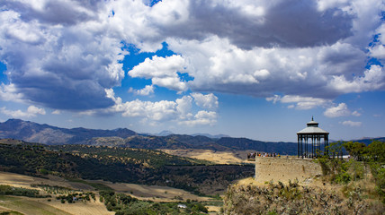 Fototapeta na wymiar Panoramic view of mountains from Ronda, Spain.