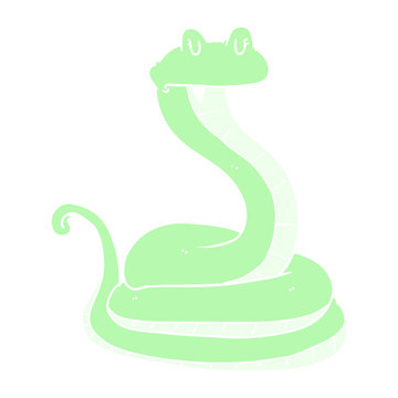 flat color style cartoon snake