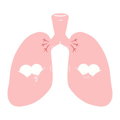 flat color style cartoon lungs