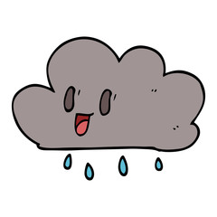 cartoon doodle happy grey cloud