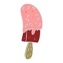 flat color style cartoon ice cream lolly