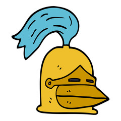 cartoon doodle golden helmet