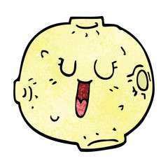cartoon doodle shining moon