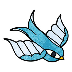 cartoon doodle swallow tattoo