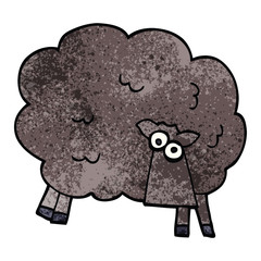 cartoon doodle black sheep