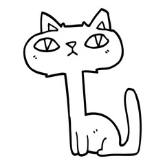 line drawing cartoon funny cat