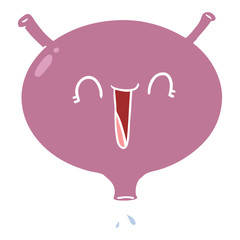 flat color style cartoon laughing bladder