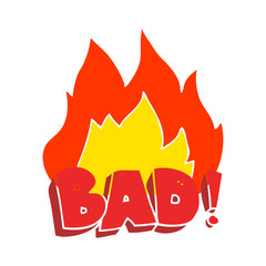 flat color illustration of a cartoon Bad symbol