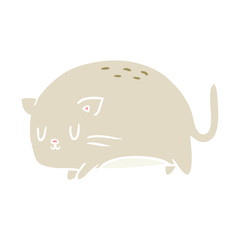 cute fat flat color style cartoon cat