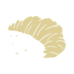 flat color style cartoon croissant
