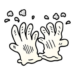 cartoon doodle sterile gloves