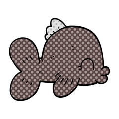 funny cartoon doodle fish