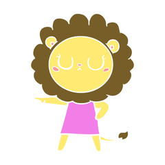 Obraz premium flat color style cartoon lion