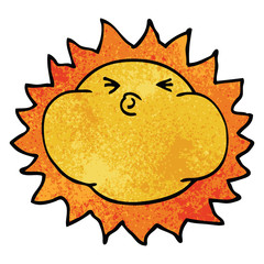 cartoon doodle shining sun