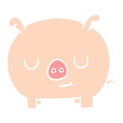 cartoon doodle happy pig