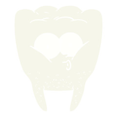flat color style cartoon whistling tooth
