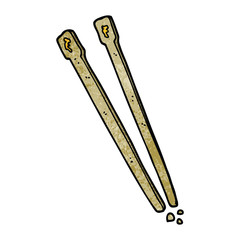 cartoon doodle wooden chopsticks
