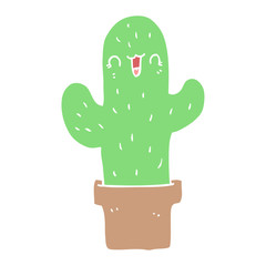flat color style cartoon cactus