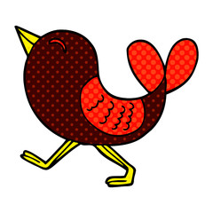 cartoon doodle red bird