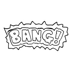 line drawing cartoon word bang