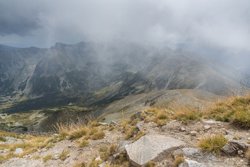 Amazing panoramic view from Musala peak, Rila mountain, Bulgaria