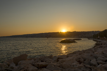 Sunset over Naples Bay Italy