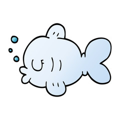 cartoon doodle fish swimming