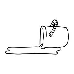 line drawing cartoon bucket