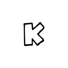 line drawing cartoon letter k